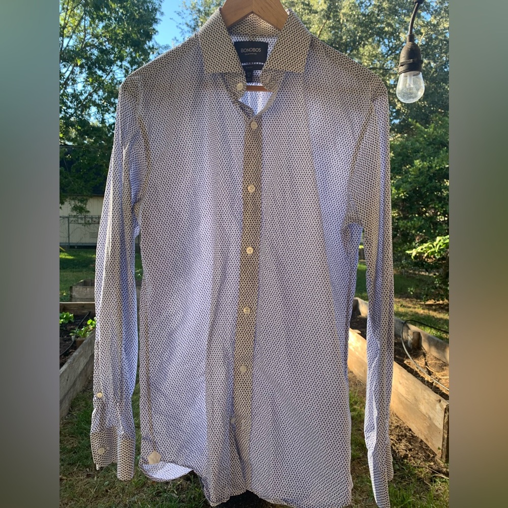 Men’s Bonobos tiny flowers slim fit 15 1/2 /35, 100% Cotton